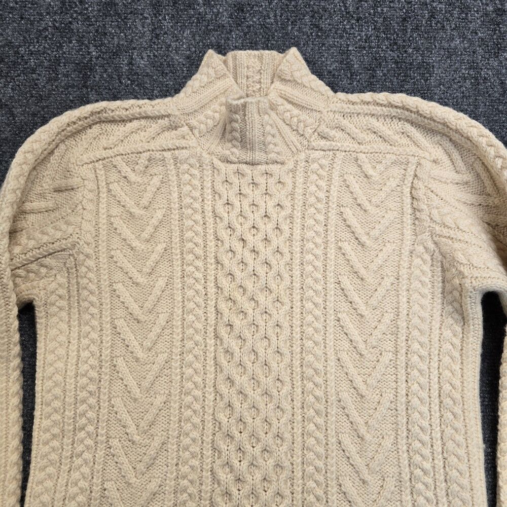 Vintage Lauren Ralph Lauren Y2K Sweater Womens S Wool Cable Hand Knit Fisherman - Picture 2 of 7